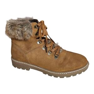 Boutique by Corkys Challenge Cognac Boot Faux Fur Size 10